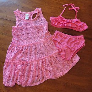Little Girls' Swimsuit Bikini with Coverup